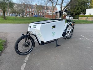 eCargo electric bicycle on stand in Wandsworth park